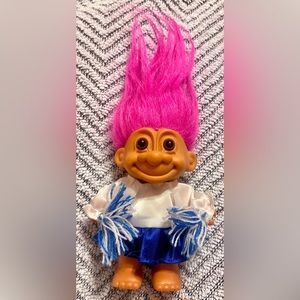 RUSS Vintage Cheerleader Troll Doll with Pink Hair